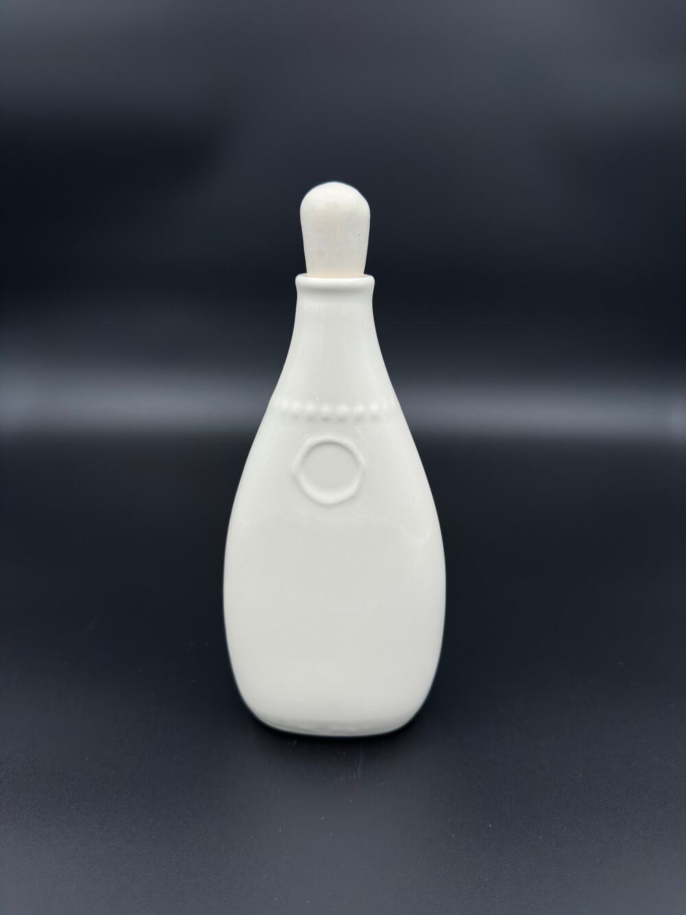 Ceramic Olive Oil Bottle Cruet Set of 2, Cream Glaze, Stone Print, 9"